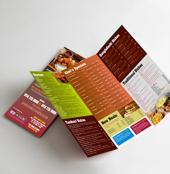 A3 Roll Fold Flyers 300gsm uncoated
