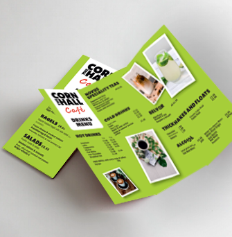A3 Roll Fold Flyers 300gsm gloss